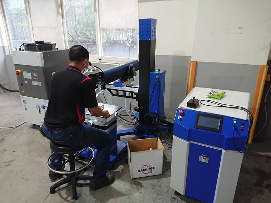 雷射焊補機安裝測試完成｜模具焊補的最佳設備-億權科技